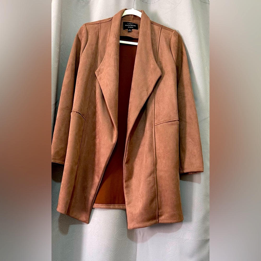 Dusty rose colored, suede, blazer